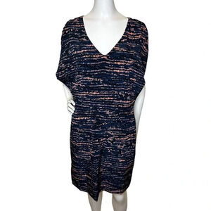 BCBGeneration Womens Dress Size 6 Blue Orange Cold Shoulder Open Back
